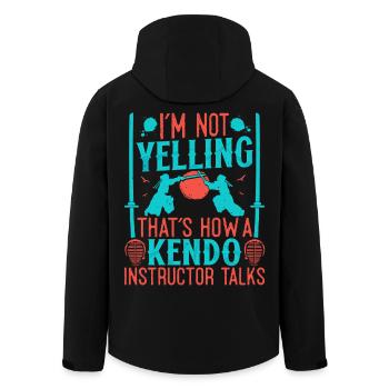 École d’instructeurs de kendo, arts martiaux japonais - Veste softshell homme en polyester recyclé Stanley/Stella - noir - Dos - AI Model Male 185 light (185cm)