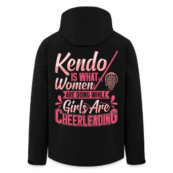 Femmes instructrices de kendo, enseignante de kendo, arts martiaux - Veste softshell homme en polyester recyclé Stanley/Stella - noir - Dos - AI Model Male 185 light (185cm)