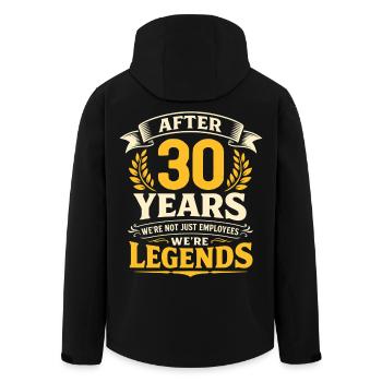30 Year Company Anniversary Service Anniversary Work - Men’s Recycled Softshell Jacket by Stanley/Stella - black - Back - AI Model Male 185 light (185cm)