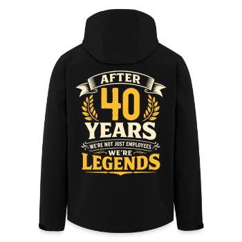 40th Company Anniversary Service Anniversary Work - Men’s Recycled Softshell Jacket by Stanley/Stella - black - Back - AI Model Male 185 light (185cm)