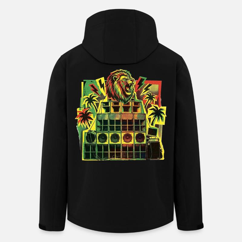 Système de son Jungle Dancehall - Veste softshell homme en polyester recyclé Stanley/Stella - noir