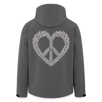 Cannabis Heart Shirt – Hemp Leaf Love - Men’s Recycled Softshell Jacket by Stanley/Stella - black - Back - AI Model Male 185 light (185cm)