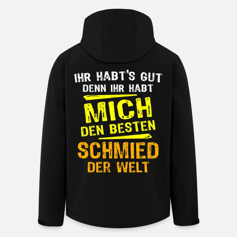 Schmied Geschenk - Recycelte Männer Softshell-Jacke von Stanley/Stella - Schwarz