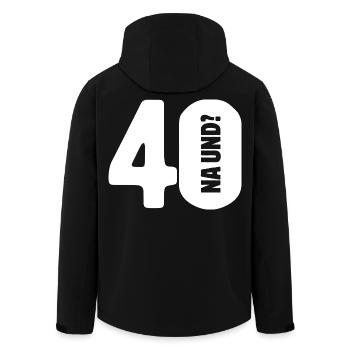40 So what? Not so bad - birthday - Men’s Recycled Softshell Jacket by Stanley/Stella - black - Back - AI Model Male 185 light (185cm)