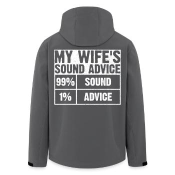 Das Graphic T-Shirt meiner Frau mit gutem Rat - Recycelte Männer Softshell-Jacke von Stanley/Stella - Schwarz - Hinten - AI Model Male 185 light (185cm)