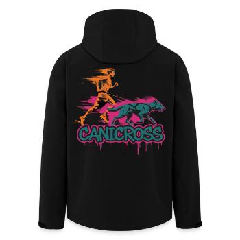 Canicross Laufen mit Hund - Recycelte Männer Softshell-Jacke von Stanley/Stella - Schwarz - Hinten - AI Model Male 185 light (185cm)
