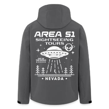 Area 51 Besichtigungstouren - Recycelte Männer Softshell-Jacke von Stanley/Stella - Anthrazit - Hinten - AI Model Male 185 light (185cm)