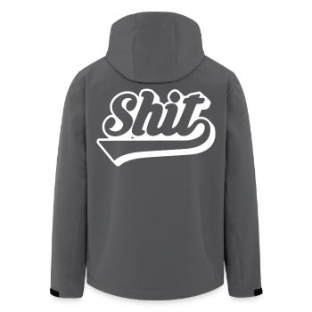 Scheiße Retro-Skript - Recycelte Männer Softshell-Jacke von Stanley/Stella - Schwarz - Hinten - AI Model Male 185 light (185cm)
