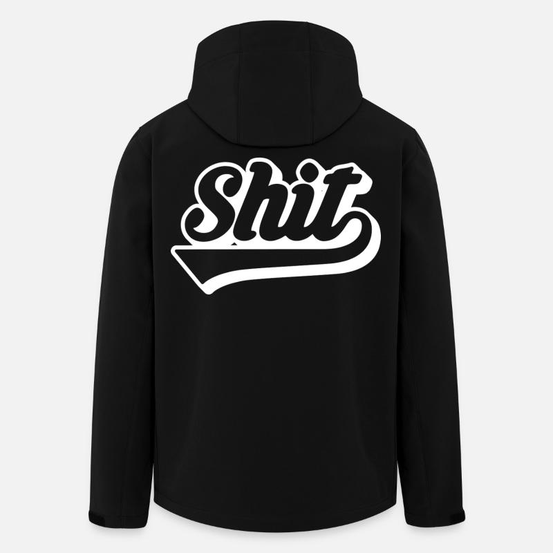 Merde Rétro Script - Veste softshell homme en polyester recyclé Stanley/Stella - noir