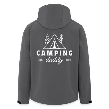 Père campeur drôle de campeur vintage - Veste softshell homme en polyester recyclé Stanley/Stella - noir - Dos - AI Model Male 185 light (185cm)