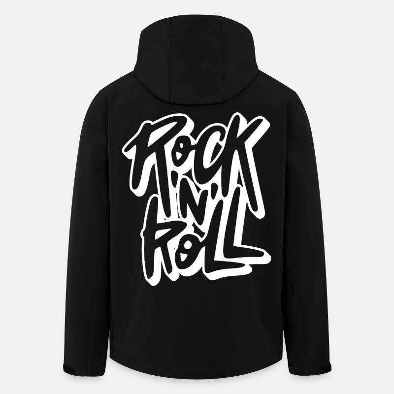 Rock 'N' Roll Graffiti Text - Men’s Recycled Softshell Jacket by Stanley/Stella - black