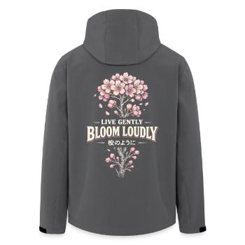 Fleurs de cerisier Sakura Fleurs de cerisier - Veste softshell homme en polyester recyclé Stanley/Stella - noir - Dos - AI Model Male 185 light (185cm)