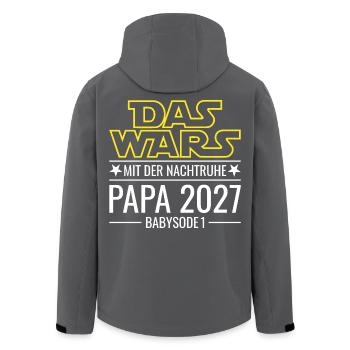 Papa 2027 - Das wars mit der Nachtruhe Babysode 1 - Recycelte Männer Softshell-Jacke von Stanley/Stella - Schwarz - Hinten - AI Model Male 185 light (185cm)