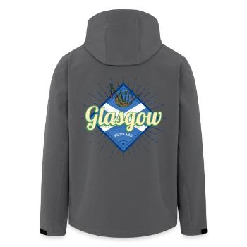 Glasgow UK Stadt Schottland Dudelsack Souvenir - Recycelte Männer Softshell-Jacke von Stanley/Stella - Schwarz - Hinten - AI Model Male 185 light (185cm)
