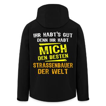 Strassenbauer Geschenk - Recycelte Männer Softshell-Jacke von Stanley/Stella - Schwarz - Hinten - AI Model Male 185 light (185cm)