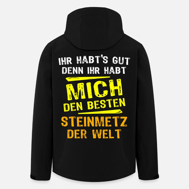 Steinmetz Geschenk - Recycelte Männer Softshell-Jacke von Stanley/Stella - Schwarz