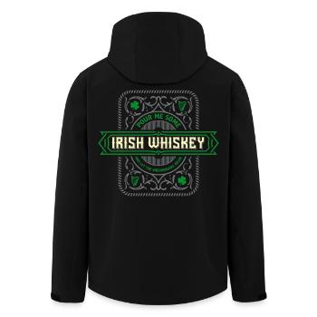 Irish Whiskey Label Design - Men’s Recycled Softshell Jacket by Stanley/Stella - black - Back - AI Model Male 185 light (185cm)