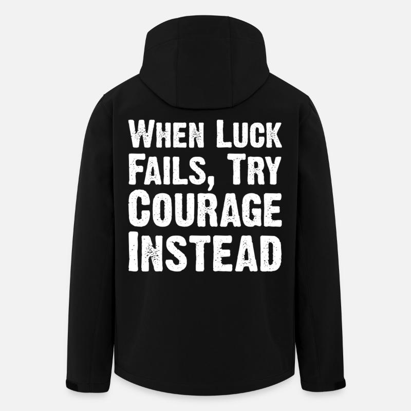 Courage Over Luck Quote Tee - Men’s Recycled Softshell Jacket by Stanley/Stella - black