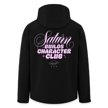 Impression du Saturn Character Club - Veste softshell homme en polyester recyclé Stanley/Stella - noir - Dos - AI Model Male 185 light (185cm)