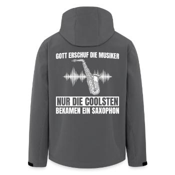 Saxophonist Coole Musiker spielen Saxophon - Recycelte Männer Softshell-Jacke von Stanley/Stella - Schwarz - Hinten - AI Model Male 185 light (185cm)