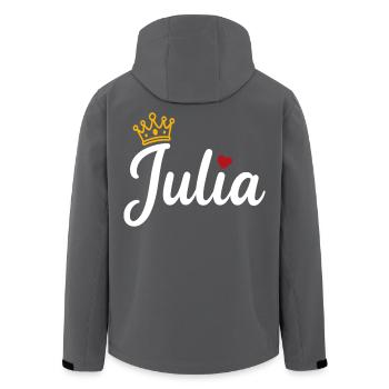 Julia Name Krone Herz Kalligraphie personalisiert - Recycelte Männer Softshell-Jacke von Stanley/Stella - Schwarz - Hinten - AI Model Male 185 light (185cm)