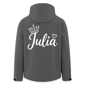 Julia Name Krone Herz Kalligraphie personalisiert - Recycelte Männer Softshell-Jacke von Stanley/Stella - Schwarz - Hinten - AI Model Male 185 light (185cm)