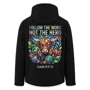 Follow The Word Not The Herd Christian - Men’s Recycled Softshell Jacket by Stanley/Stella - black - Back - AI Model Male 185 light (185cm)