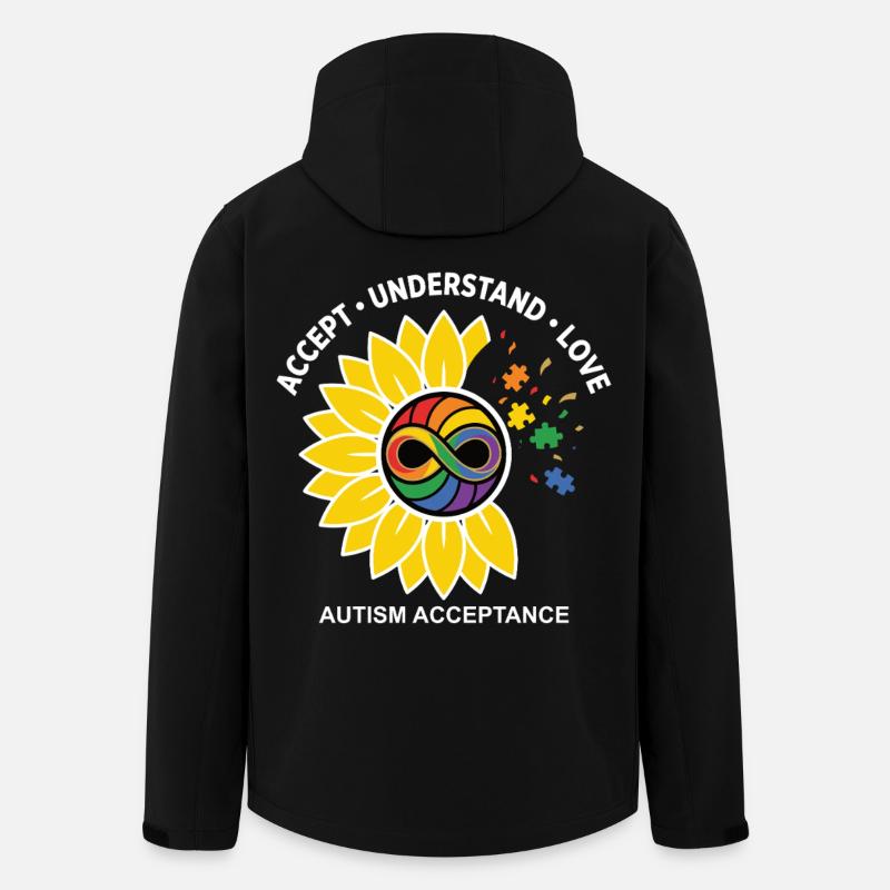 Autismus Akzeptanz Sonnenblume Symbol - Recycelte Männer Softshell-Jacke von Stanley/Stella - Schwarz