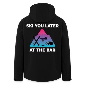 Ski You Later At The Bar - Men’s Recycled Softshell Jacket by Stanley/Stella - black - Back - AI Model Male 185 light (185cm)