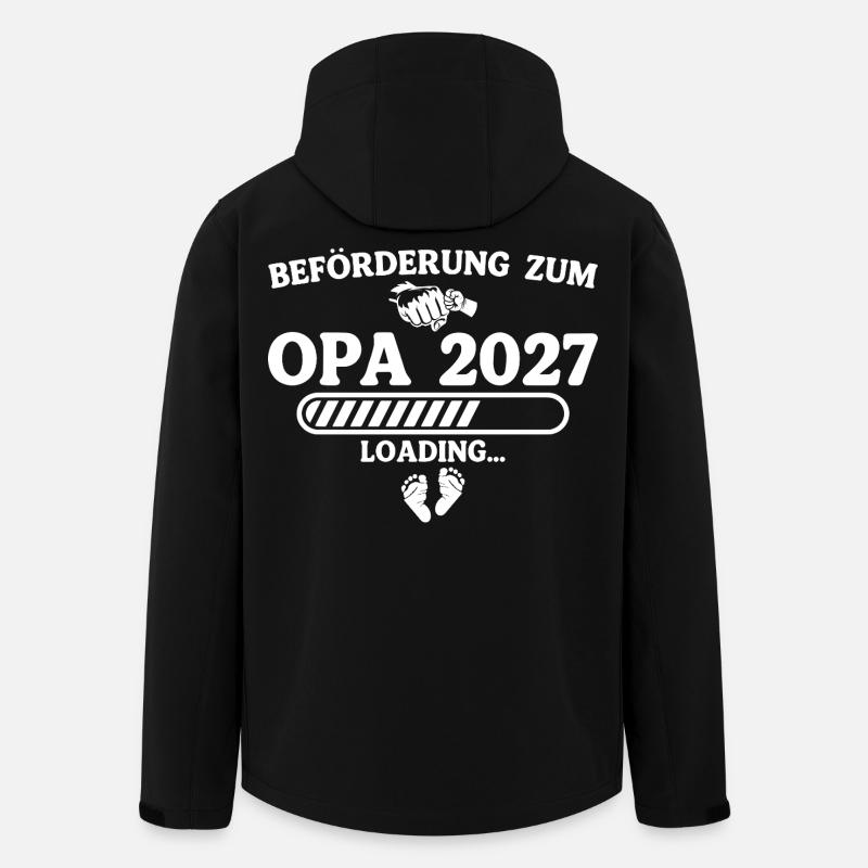 Beförderung zum Opa 2027 – Schwangerschaft - Recycelte Männer Softshell-Jacke von Stanley/Stella - Schwarz