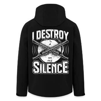 Piccolo Je détruis le silence Instrument de musicien - Veste softshell homme en polyester recyclé Stanley/Stella - noir - Dos - AI Model Male 185 light (185cm)