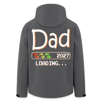 Futur père et père enceinte, chargement du père de la progéniture 2027 - Veste softshell homme en polyester recyclé Stanley/Stella - noir - Dos - AI Model Male 185 light (185cm)