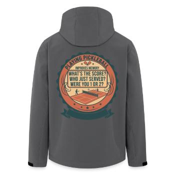 Pickleball spielt Pickleball-Platzpaddel - Recycelte Männer Softshell-Jacke von Stanley/Stella - Schwarz - Hinten - AI Model Male 185 light (185cm)