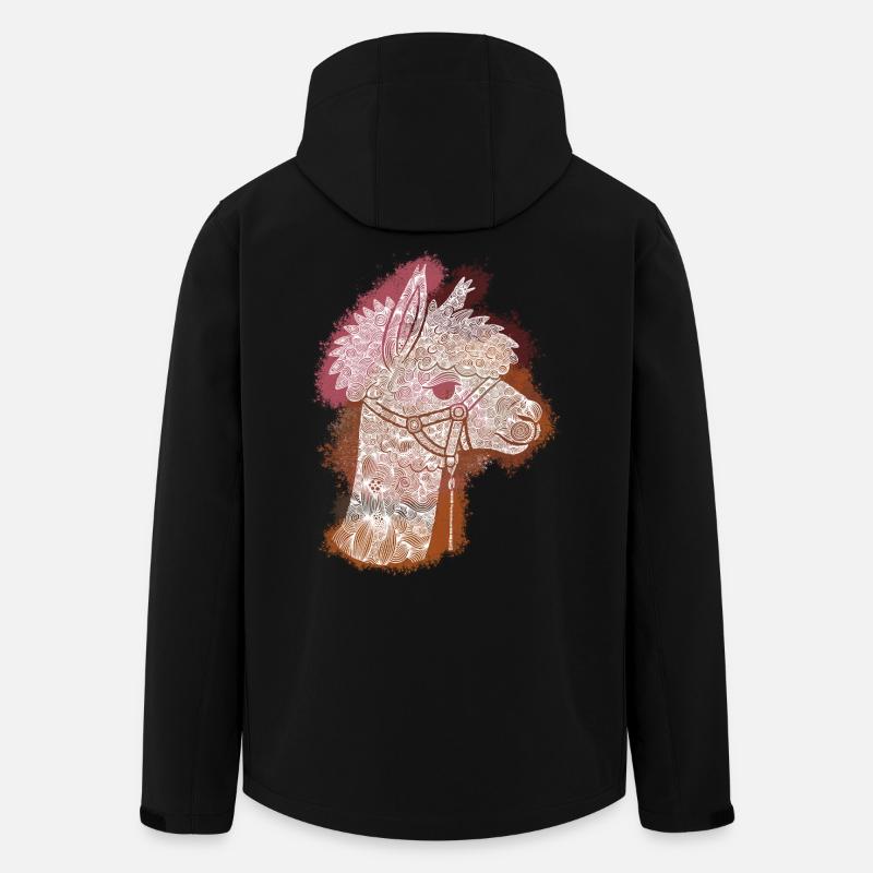 Zentangle-Alpaka - Recycelte Männer Softshell-Jacke von Stanley/Stella - Schwarz