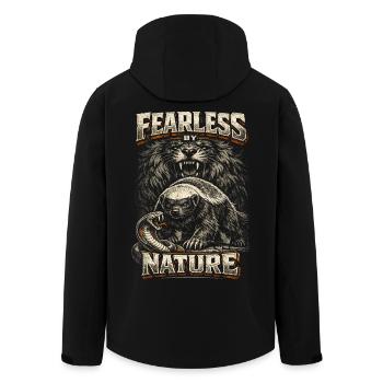 Honigdachs Honey Badger Tier Fearless By Nature - Recycelte Männer Softshell-Jacke von Stanley/Stella - Schwarz - Hinten - AI Model Male 185 light (185cm)