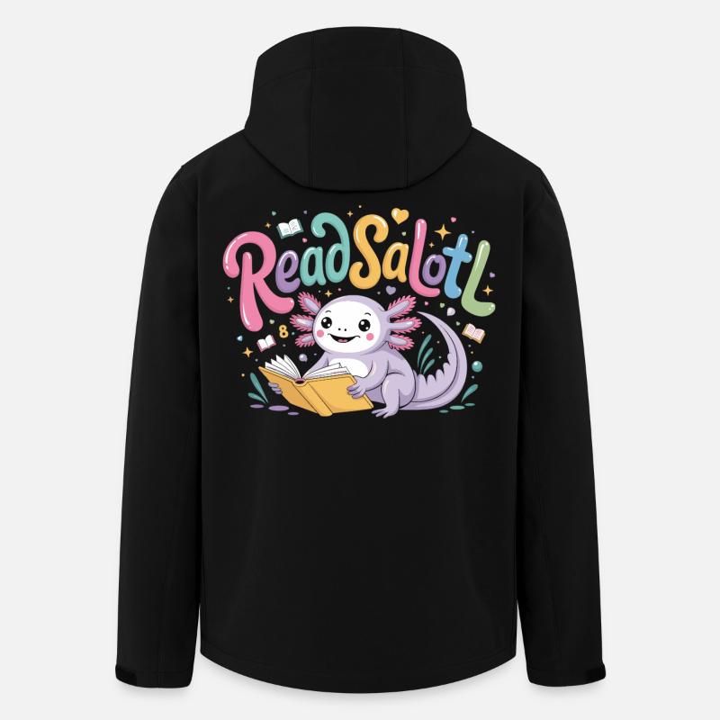 Axolotl Reader T-Shirt ReadSalotl Book - Veste softshell homme en polyester recyclé Stanley/Stella - noir