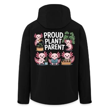 Axolotl Pflanzen Shirt – Proud Plant Parent - Recycelte Männer Softshell-Jacke von Stanley/Stella - Schwarz - Hinten - AI Model Male 185 light (185cm)