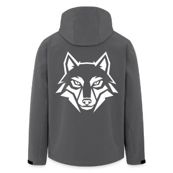 Geometrischer Wolf Kopf – Tribal Tier - Recycelte Männer Softshell-Jacke von Stanley/Stella - Schwarz - Hinten - AI Model Male 185 light (185cm)