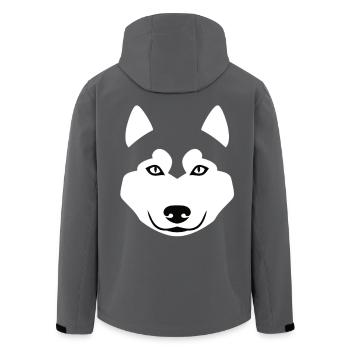 Minimalistischer Wolf Kopf – Tier Silhouette - Recycelte Männer Softshell-Jacke von Stanley/Stella - Schwarz - Hinten - AI Model Male 185 light (185cm)