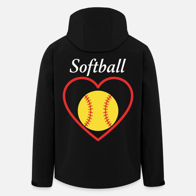 Softball Herz Sport - Recycelte Männer Softshell-Jacke von Stanley/Stella - Schwarz