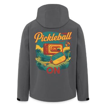 Pickleball-Modus bei Funny Player Love Pickleball - Recycelte Männer Softshell-Jacke von Stanley/Stella - Schwarz - Hinten - AI Model Male 185 light (185cm)