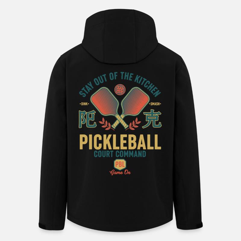 Pickleball Funny Player Kitchen Court Command - Men’s Recycled Softshell Jacket by Stanley/Stella - black
