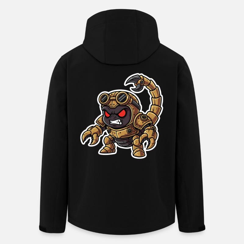 Skorpion Bionic Steampunk Krieger Messingnieten - Recycelte Männer Softshell-Jacke von Stanley/Stella - Schwarz