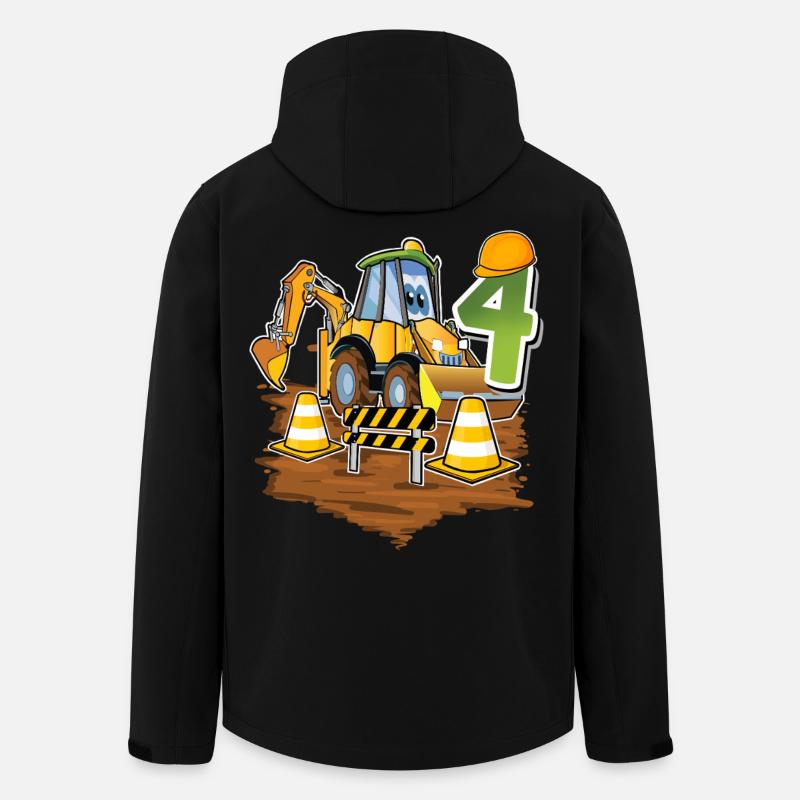 4 Excavators 4th Birthday - Men’s Recycled Softshell Jacket by Stanley/Stella - black