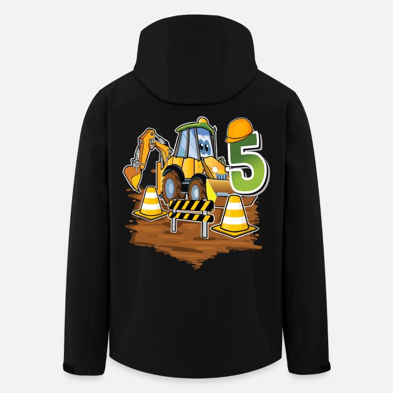 5 Excavators 5th Birthday - Men’s Recycled Softshell Jacket by Stanley/Stella - black