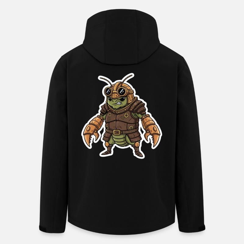 Steampunk-Krieger, gepanzerte Gottesanbeterin - Recycelte Männer Softshell-Jacke von Stanley/Stella - Schwarz