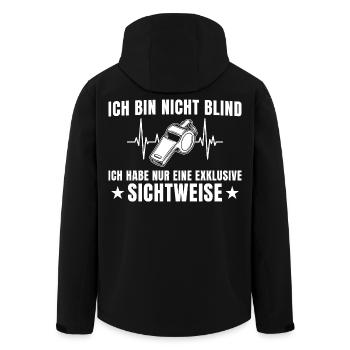 Schiedsrichter Exklusive Sichtweise – Schiri - Recycelte Männer Softshell-Jacke von Stanley/Stella - Schwarz - Hinten - AI Model Male 185 light (185cm)