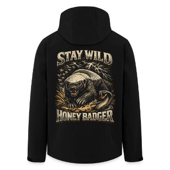 Honey Badger Honey Badger Animal - Men’s Recycled Softshell Jacket by Stanley/Stella - black - Back - AI Model Male 185 light (185cm)