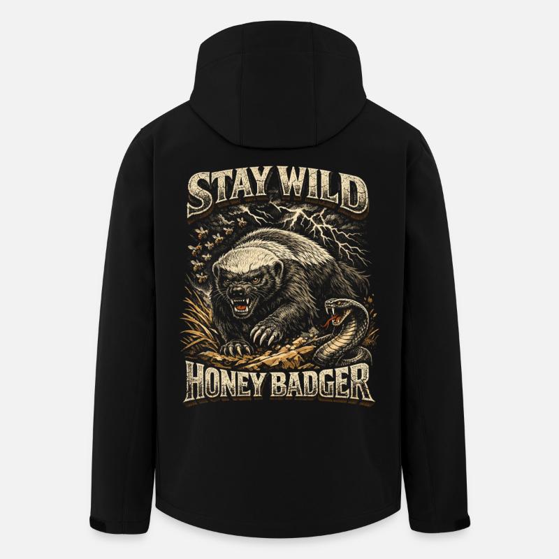 Honey Badger Honey Badger Animal - Men’s Recycled Softshell Jacket by Stanley/Stella - black