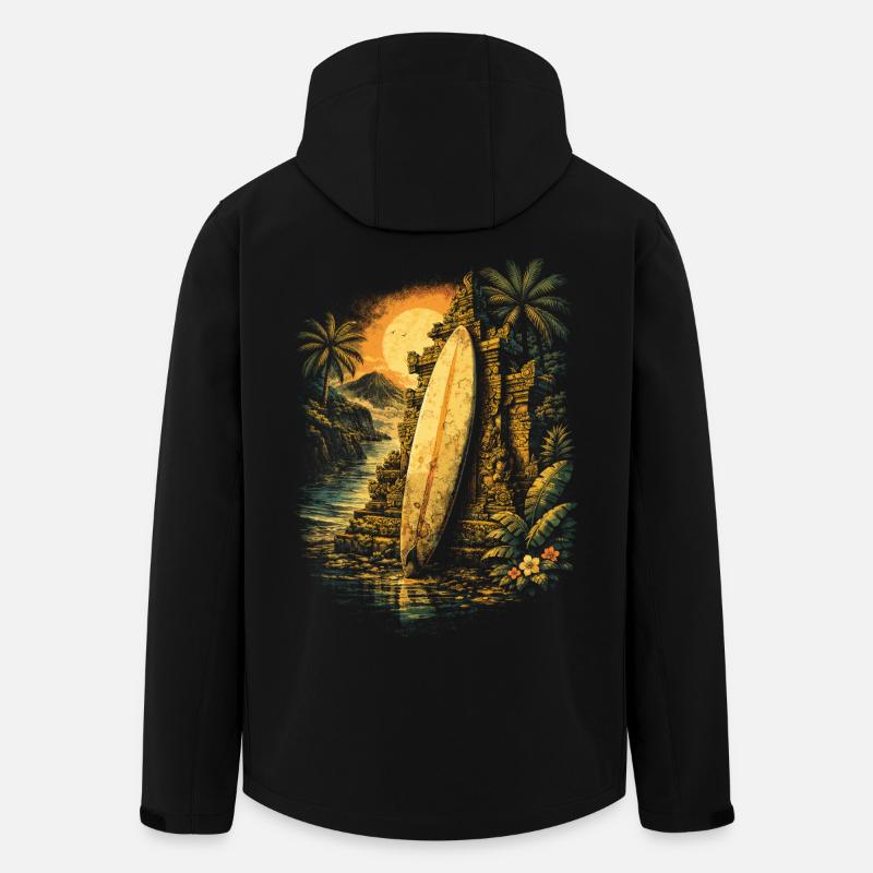 Bali Reise - Recycelte Männer Softshell-Jacke von Stanley/Stella - Schwarz